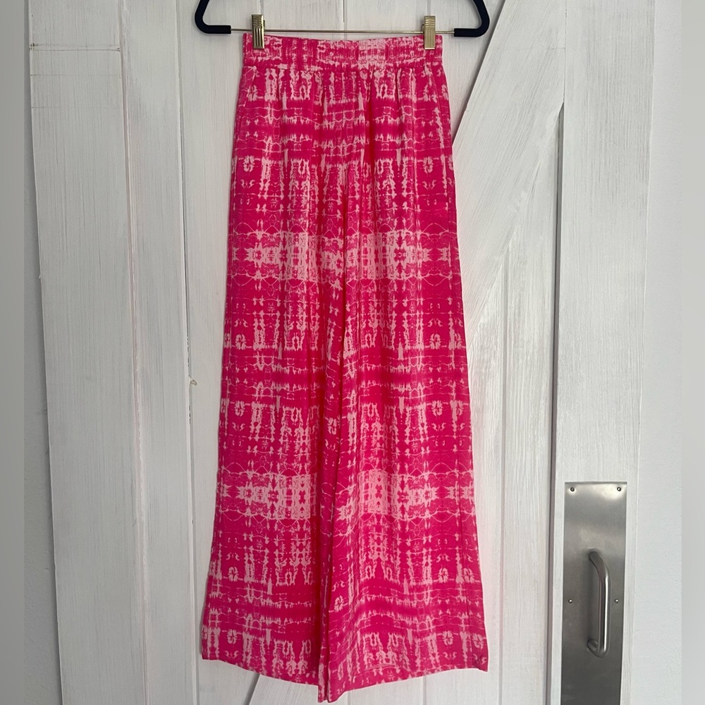 Silk Wide Leg Tie Dye Pants